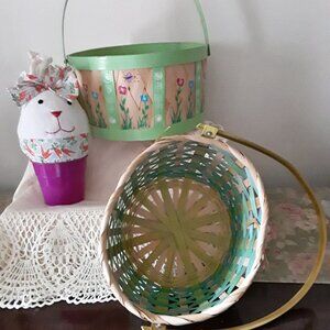 Easter Medley of Two Baskets and Adorable Cloth Rabbit